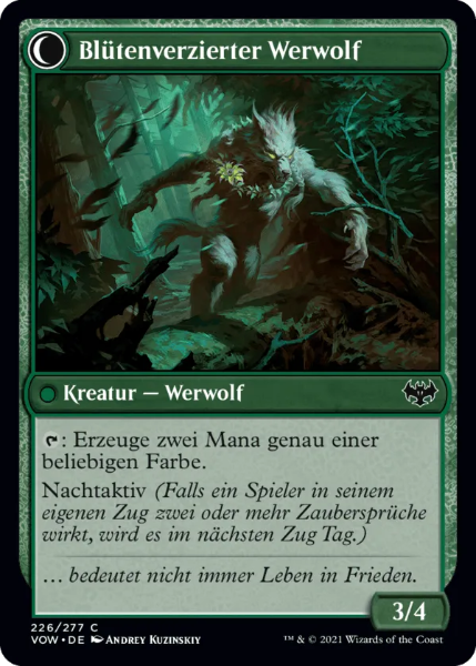 Sammellkarten MTG Blütenweberin / Blütenverzierter Werwolf VOW 276