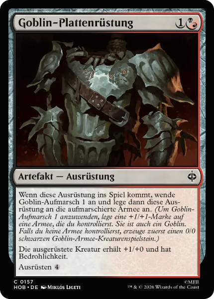 Sammelkarten MTG Goblin-Plattenrüstung HOB #157 Foil (DEU)
