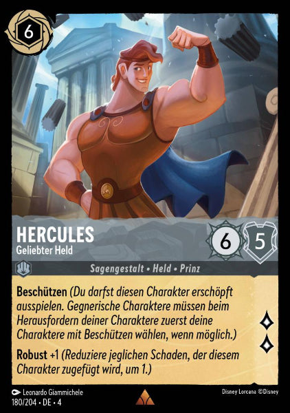 Sammelkarten Lorcana Hercules - Geliebter Held 180/204