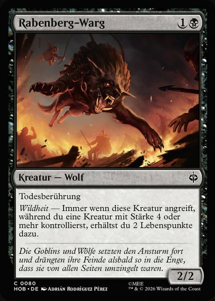 Sammelkarten MTG Rabenberg-Warg HOB #80 (DEU)