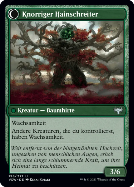 Sammelkarten MTG Schlummernder Hain / Knorriger Hainschreiter VOW 198