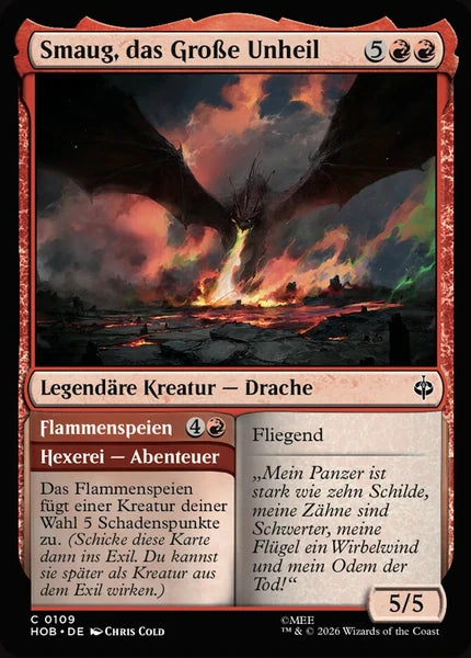 Sammelkarten MTG Smaug, das Große Unheil // Spew Flame HOB #109 (DEU)