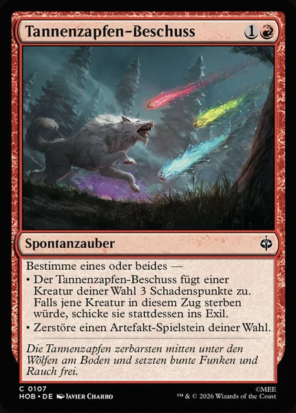 Sammelkarten MTG Tannenzapfen-Beschuss HOB #107 (DEU)