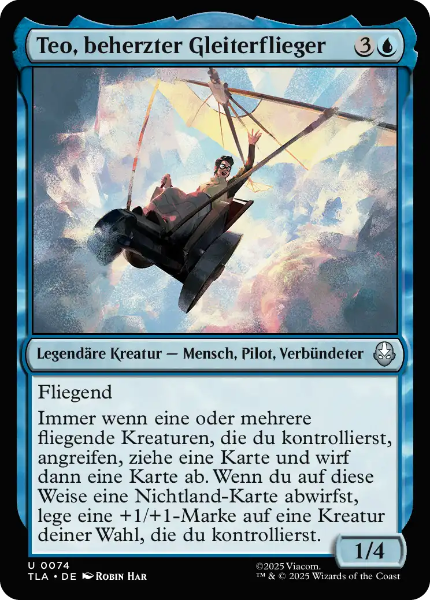 Sammelkarten MTG Teo, beherzter Gleiterflieger TLA 74