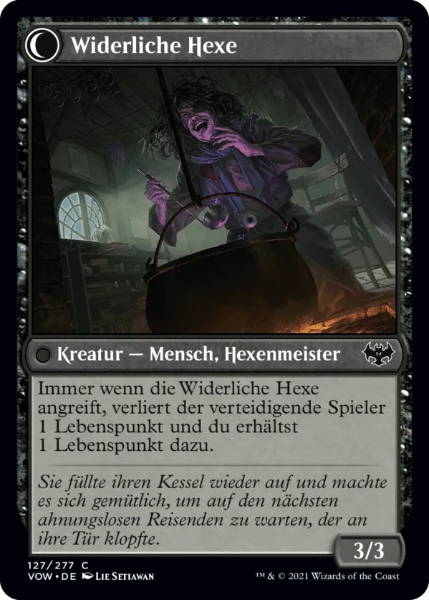 Sammelkarten MTG Zerlumpte Einsiedlerin / Widerliche Hexe VOW 127
