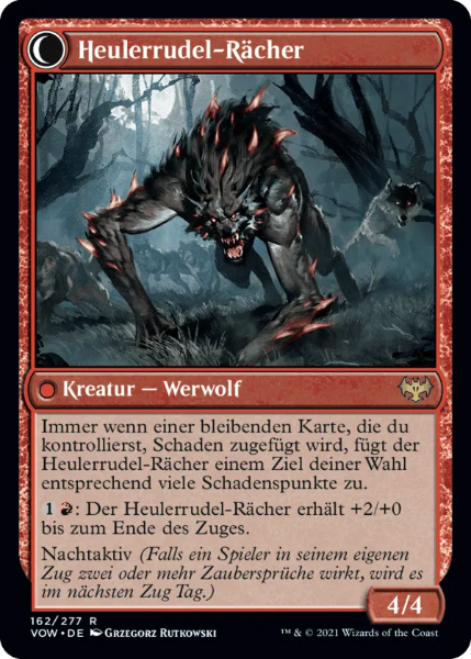 Sammelkarten MTG Übellauniger Einzelgänger / Heulerrudel-Rächer VOW 162