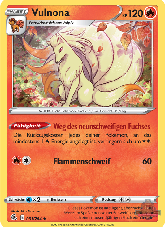 Sammelkarten Pokemon Vulnona 031/264 Reverse Holo