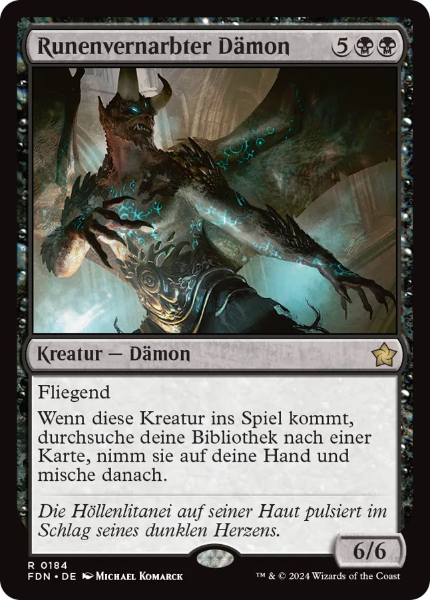 Sammelkarten MTG Runenvernarbter Dämon FDN #184