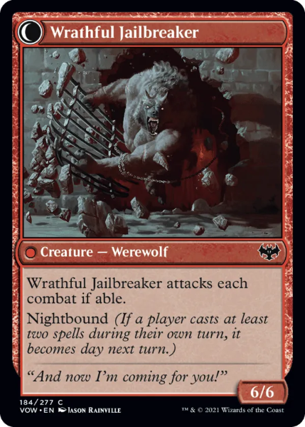 Sammelkarten MTG Weary Prisoner // Wrathful Jailbreaker VOW #184 (ENG)