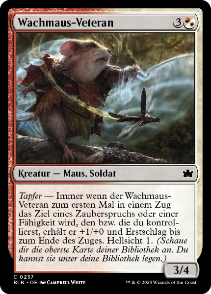 Sammelkarten MTG BLB Wachmaus-Veteran #237