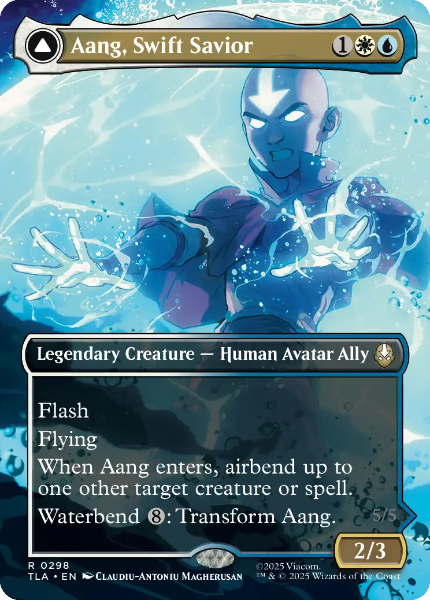 Sammelkarten MTG Aang, Swift Savior // Aang and La, Ocean´s Fury TLA #298 Foil 