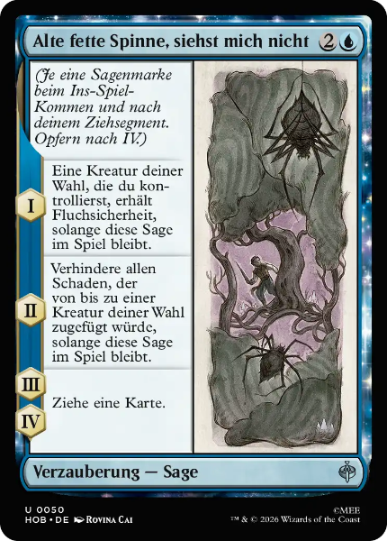Sammelkarten MTG Alte fette Spinne, siehst mich nicht HOB #50 (DEU)
