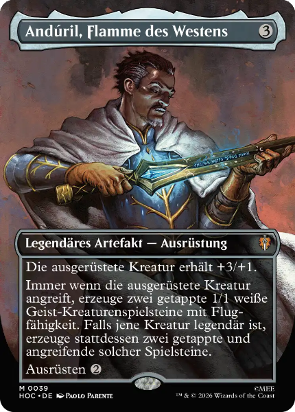 Sammelkarten MTG Andúril, Flamme des Westens HOC #39 Foil (DEU)