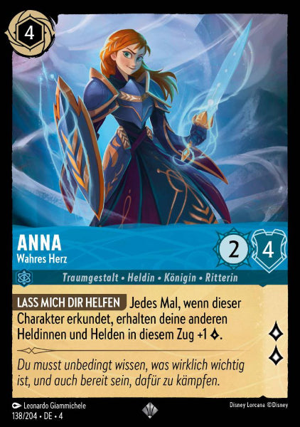 Sammelkarten Lorcana Anna - Wahres Herz 138/204 