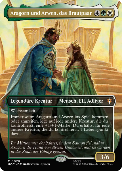 Sammelkarten MTG Aragorn und Arwen, das Brautpaar HOC #28 Foil (DEU)