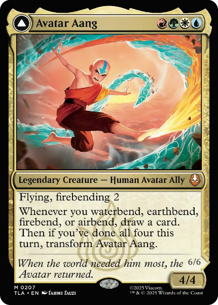 Sammelkarten MTG Avatar Aang  / Aang, Master of Elements TLA #207 Foil (ENG)