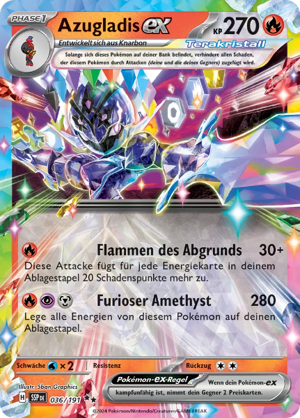 Sammelkarten Pokemon Azugladis ex 036/191 Holo