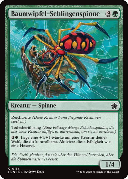 Sammelkarten MTG Baumwipfel-Schlingenspinne FDN #114 Foil (DEU)