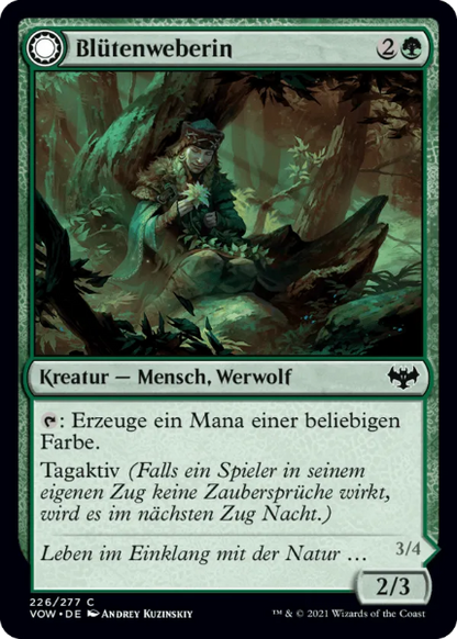 Sammelkarten MTG Blütenweberin / Blütenverzierter Werwolf VOW 276