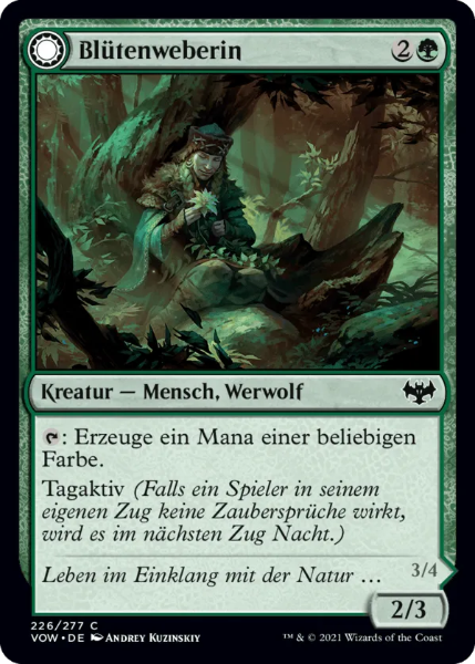 Sammelkarten MTG Blütenweberin / Blütenverzierter Werwolf VOW 276