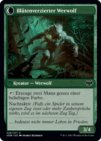 Sammellkarten MTG Blütenweberin / Blütenverzierter Werwolf VOW 276