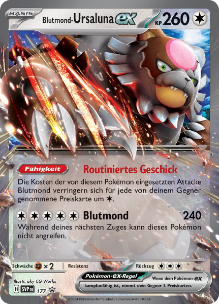 Sammelkarten Pokemon Blutmond-Ursaluna ex 177 Holo