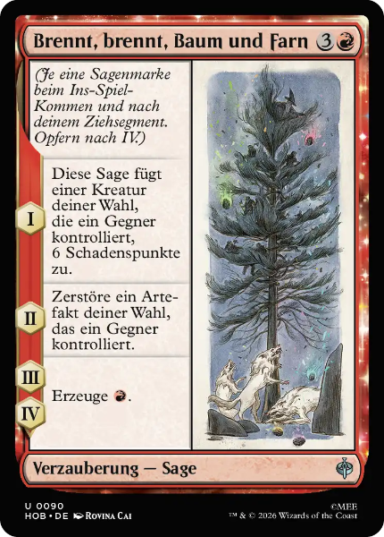 Sammelkarten MTG Brennt, brennt, Baum und Farn HOB #90 (DEU)