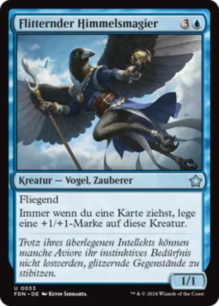 Sammelkarten MTG Flitternder Himmelmagier FDN #33