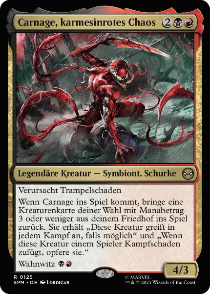 Sammelkarten MTG Carnage, karmesinrotes Chaos SPM #125