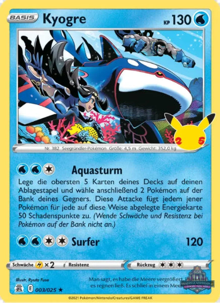 Sammelkarten Pokemon Kyogre 3/25 Holo