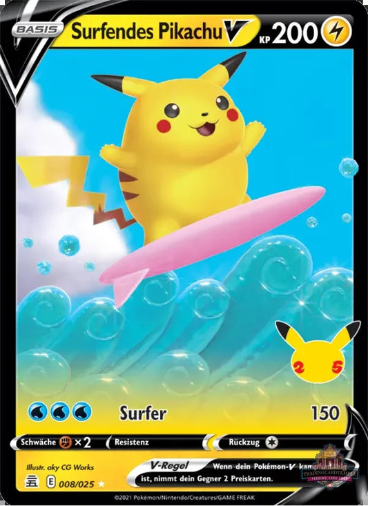 Sammelkarten Pokemon Surfendes Pikachu v 008/025