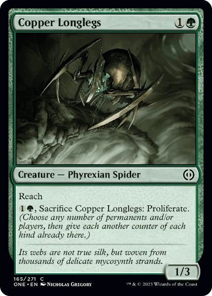 Sammelkarten MTG Copper Longlegs ONE #165