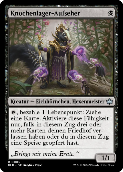 Sammelkarten MTG BLB Knochenlager-Aufseher #85