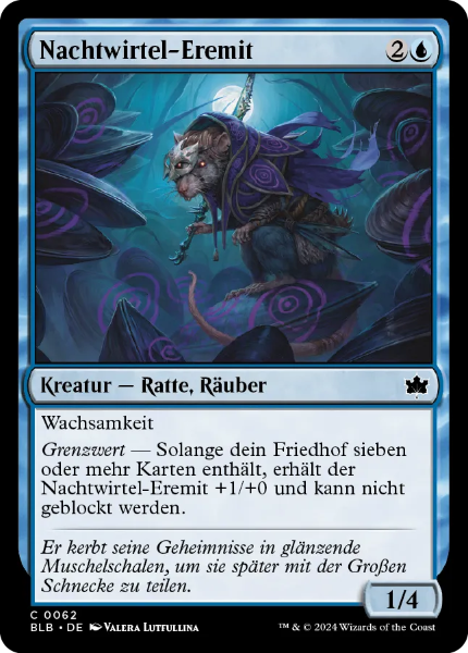Sammelkarten MTG BLB Nachtwurtel-Eremit #62