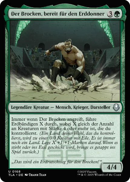 Sammelkarten MTG Der Brocken, bereit für den Erddonner TLA 168