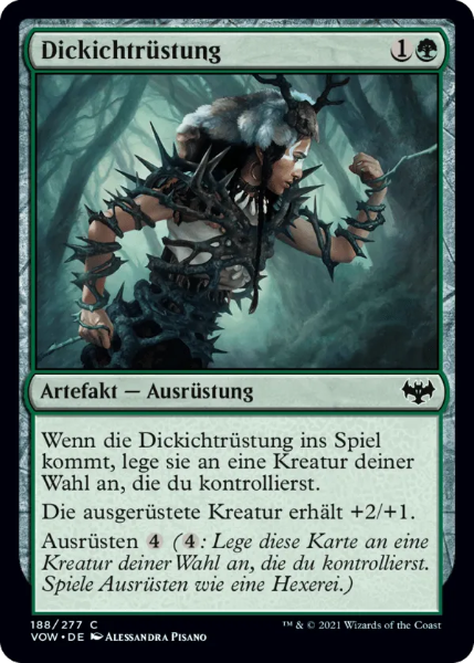 Sammelkarten MTG Dickichtrüstung VOW 188 Foil