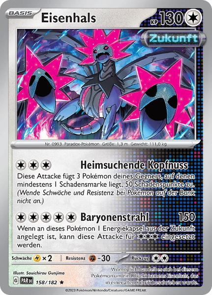 Sammelarten Pokemon Eisenhals 158/182 Holo