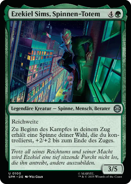 Sammelkarten MTG Ezekiel Sims, Spinnen-Totem SPM #100