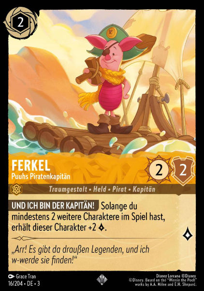 Sammelkarten Lorcana Ferkel - Puuhs Piratenkapitän 16/204