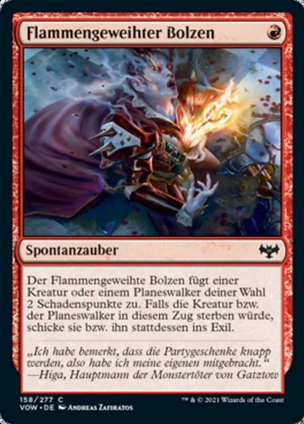 Sammelkarten MTG Flammengeweihter Bolzen VOW #158 (DEU)