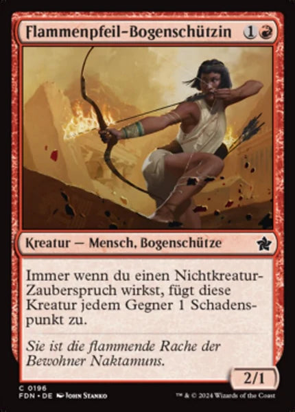 Sammelkarten MTG Flammenpfeil-Bogenschützin FDN #196 (DEU)