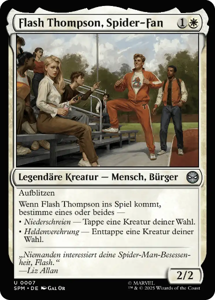 Sammelkarten MTG Flash Thompson, Spider-Fan SPM #7