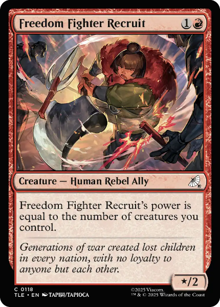 Sammelkarten MTG Freedmon Fighter Recruit TLE #118 Foil
