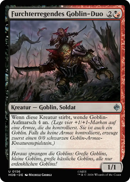 Sammelkarten MTG Furchterregendes Goblin-Duo HOB #156 Foil (DEU)
