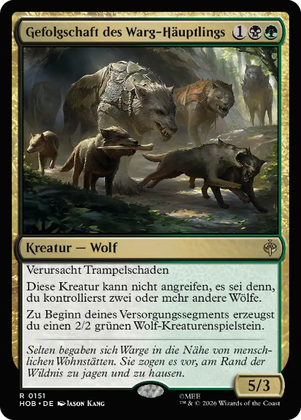 Sammelkarten MTG Gefolgschaft des Warg-Häuptlings HOB #151 (DEU)