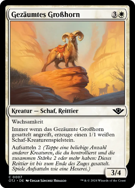 Sammelkarten Outlaws of Thunder Gezäumtes Großhorn #7