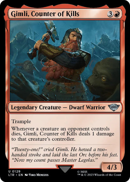 Sammelkarten MTG Gimli, Counter of Kills LTR #129  Foil
