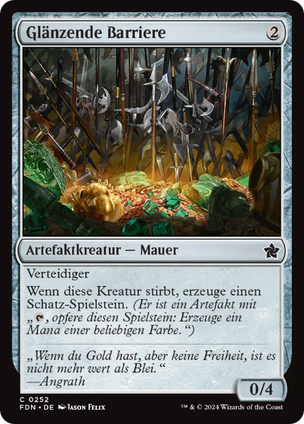 Sammelkarten MTG Glänzende Barriere FDN #252 (DEU)