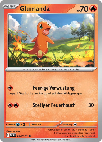 Sammelkarten Pokemon Glumanda 044/165 Cosmo Holo