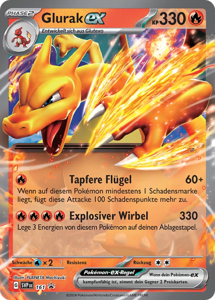 Sammelkarten Pokemon Glurak ex 161 Promo Holo